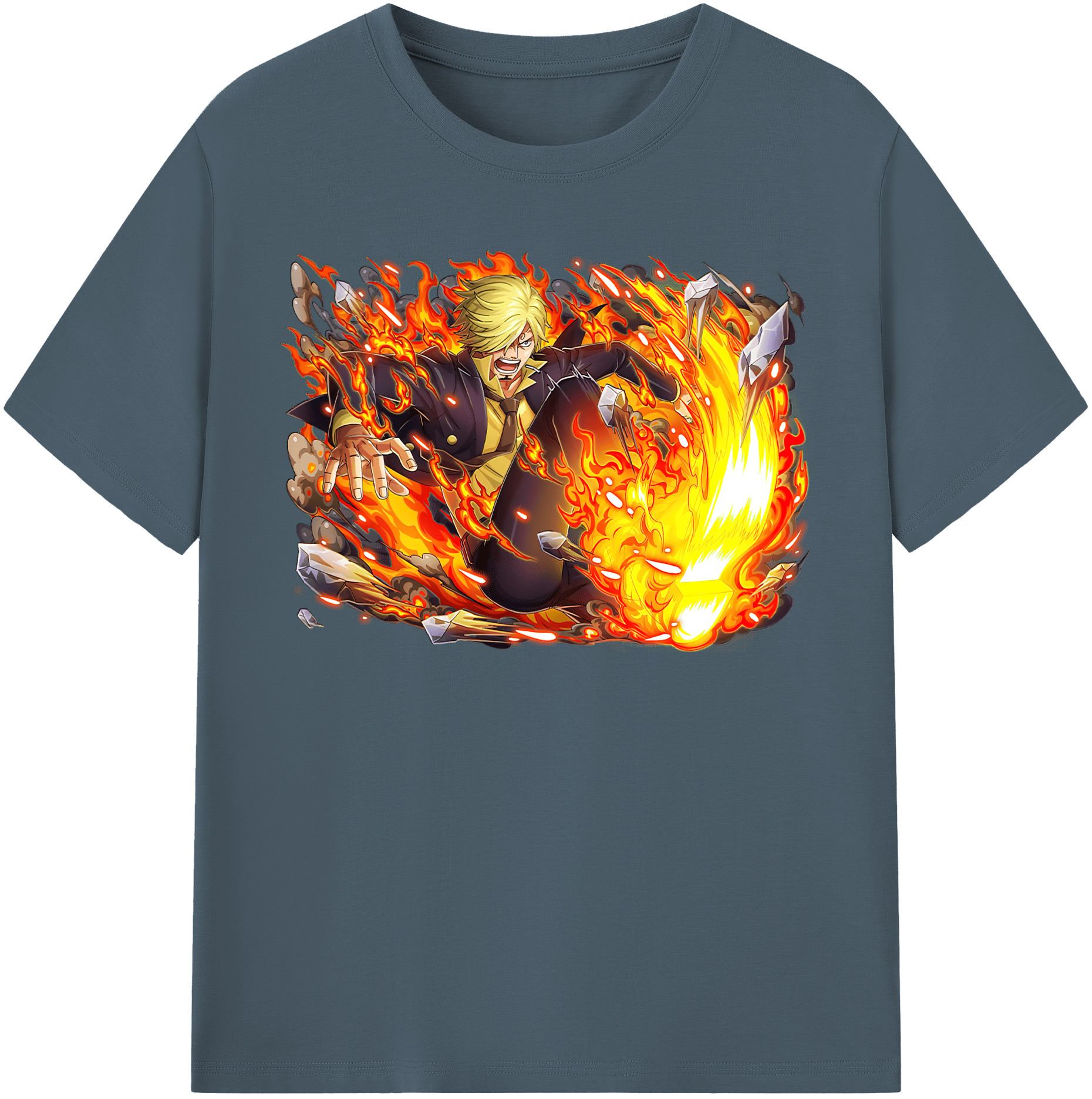 ワンピース サンジ ONE PIECE Sanji 綿100％半袖Tシャツ（フロントプリント）
